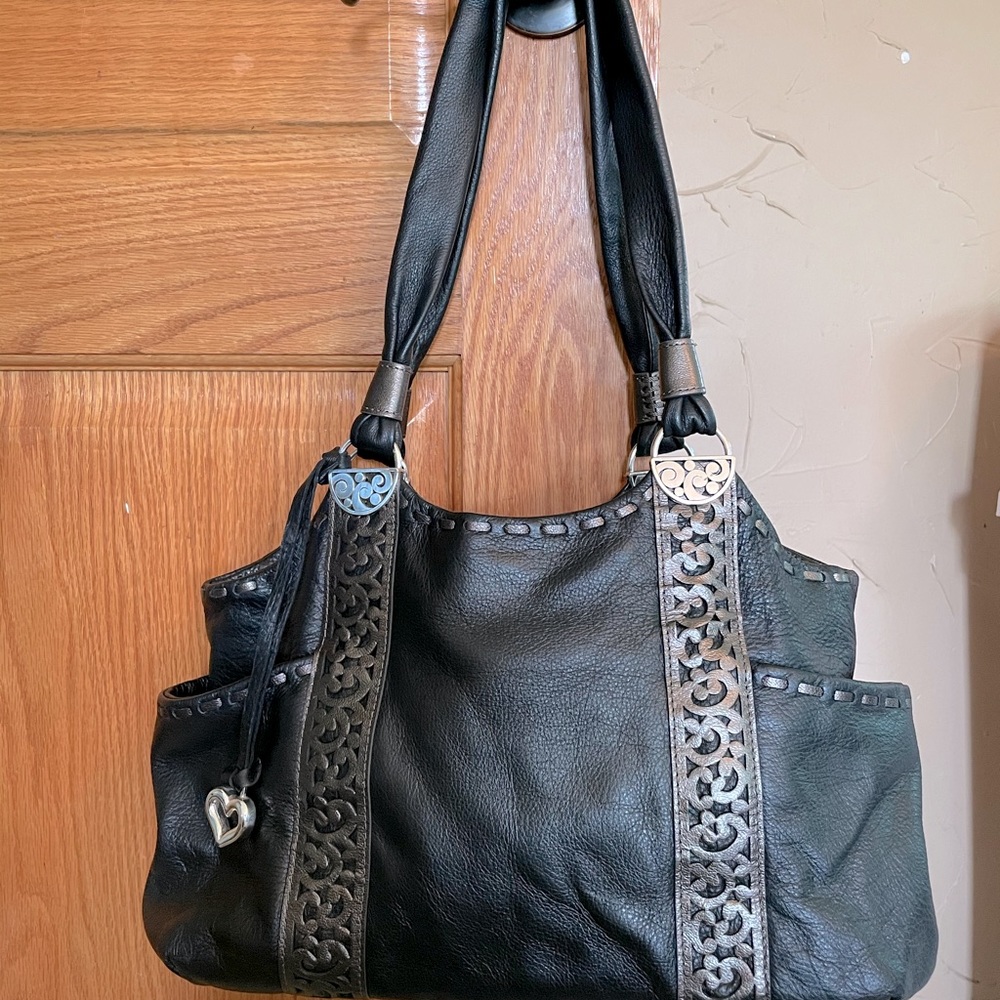 A soft black leather bag by Brighton